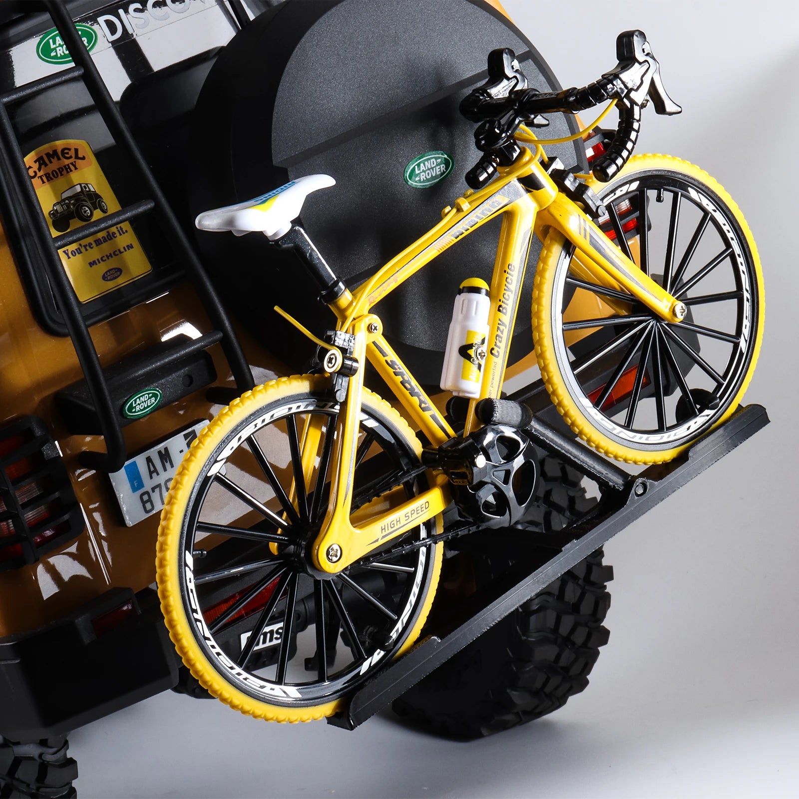 1/10 RC Simulation Bike Rack Mini Scale Bicycle Rear Rack Metal Bicycle Decorative for 1/8 1/10 RC Crawler TRX4 FCX10 SCX10